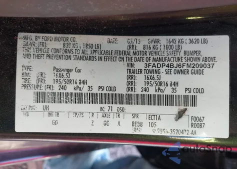 2015 Ford Fiesta Se z USA, uszkodzony, nr VIN 3FADP4BJ6FM209037